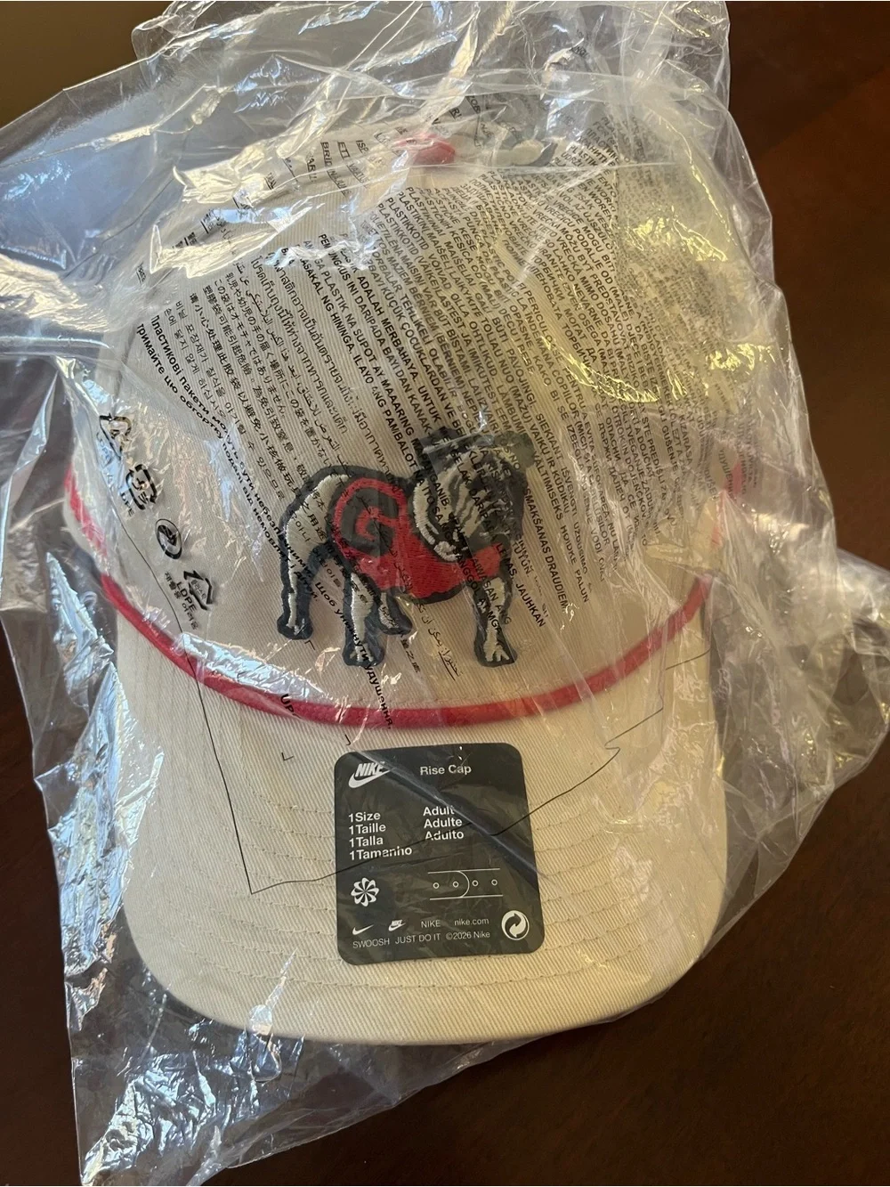 Nike Georgia Bulldogs Rise Cap Veg Rope Hat Adjustable SnapBack Cream Red NWT